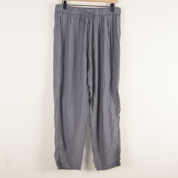 Cut Loose Crop Wide Leg Split Ankle Gray Lightweight Pants Womens Sz L - Picture 1 of 14